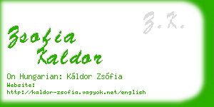 zsofia kaldor business card
